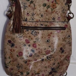 Floral Crossbody Bag in Tan
